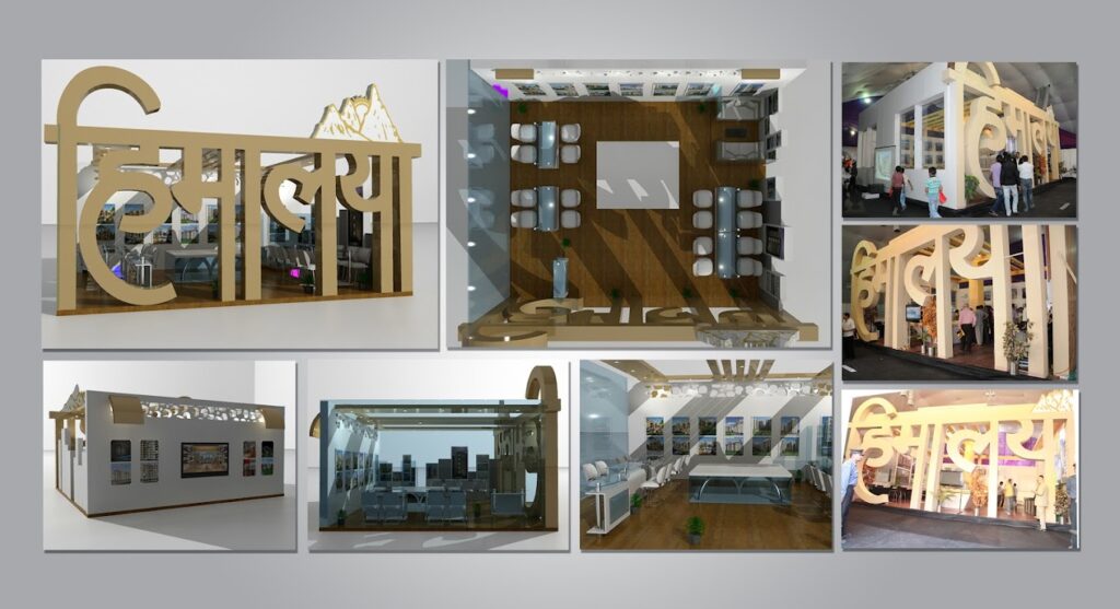 Office interior showcasing creative work by Drishtikon Advertising Agency in Ahmedabad.